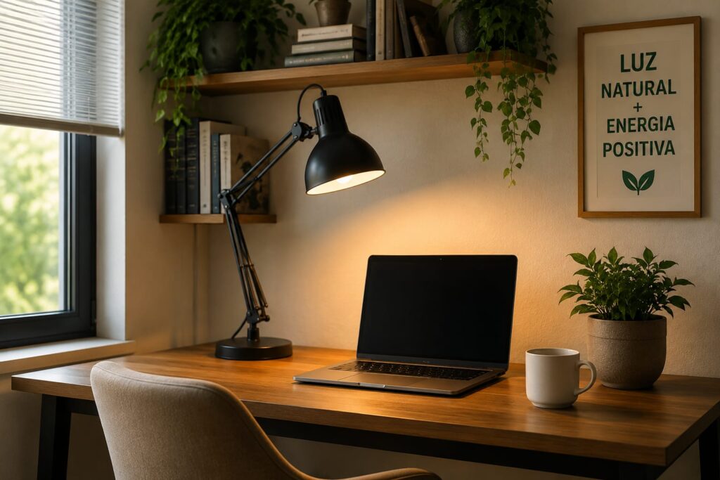 Iluminação sustentável para home office