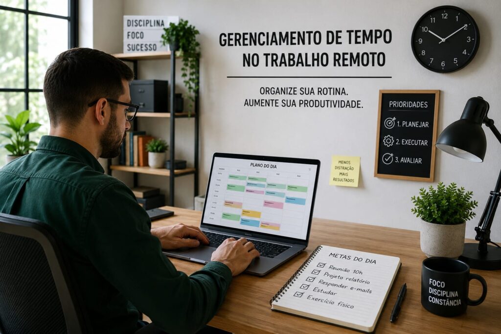 Gerenciamento de tempo no trabalho remoto