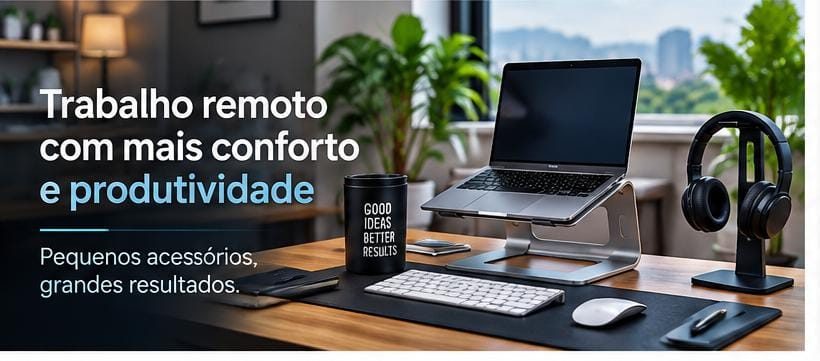 Acessórios inovadores para trabalho remoto que aumentam o conforto e a produtividade no home office